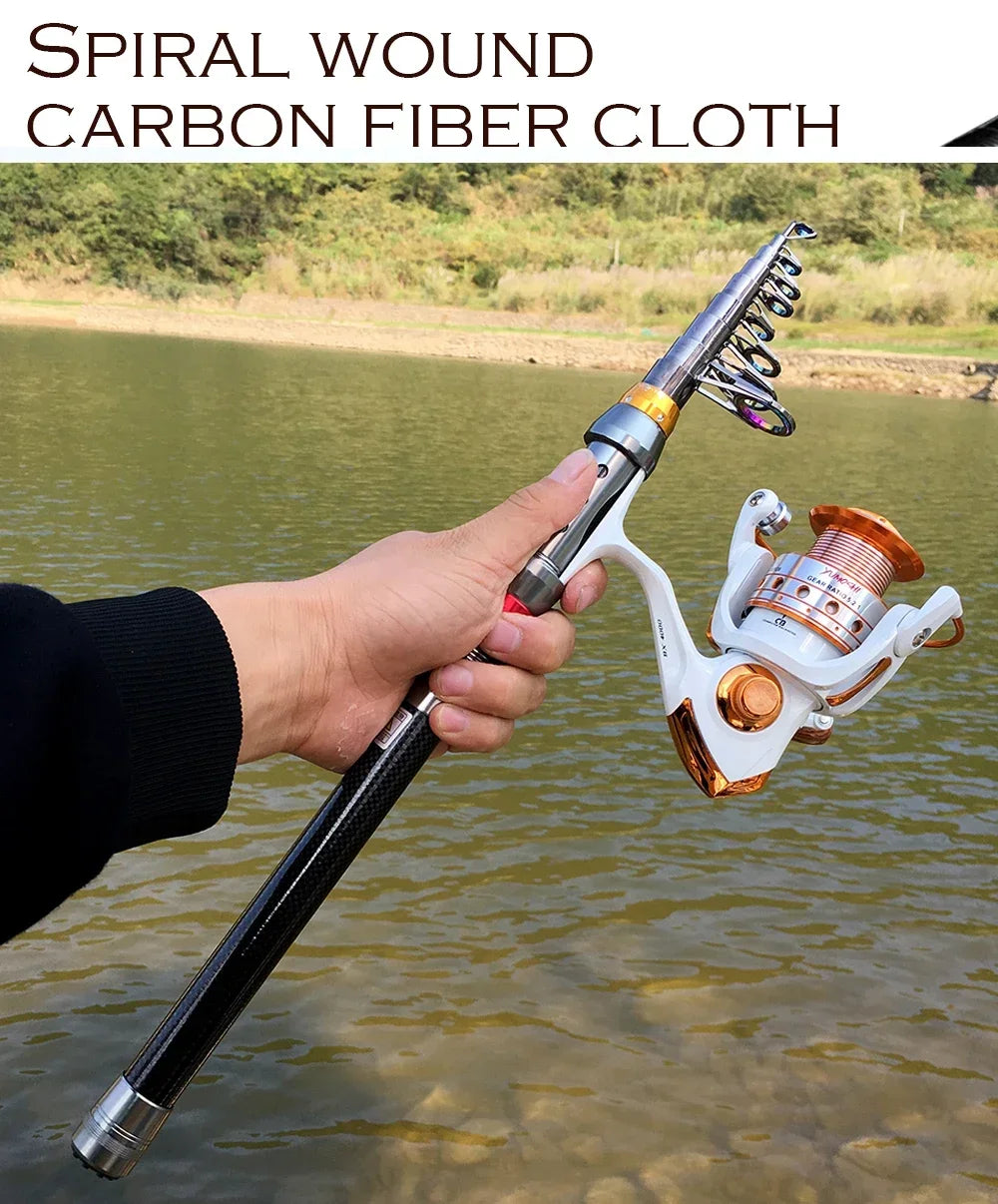Fishing Rods Spinning 1.8m 2.1m 2.4m 2.7m 3.0m 3.6m Sea Telescopic Carbon Fiber Travel Rod for Carp  Ultralight Travel Lure Surf