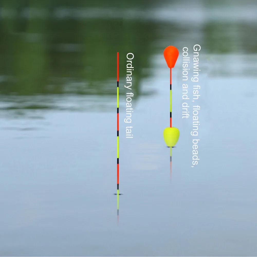 Fishing Floats Eye-catching Floating Ball Slidding Composite Nano Buoy Moveable Beads Tail Bobber Fishing Tackle Accessories