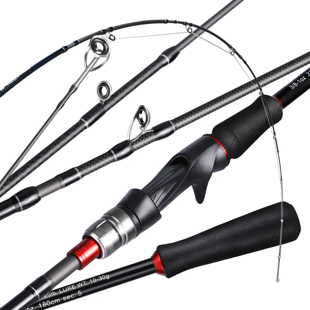 Sougayilang Lure Fishing Rod 1.8m 2.1m Spinning  Bait Casting Rod Carbon Fiber EVA Handle Fishing Pole for Fishing Pesca
