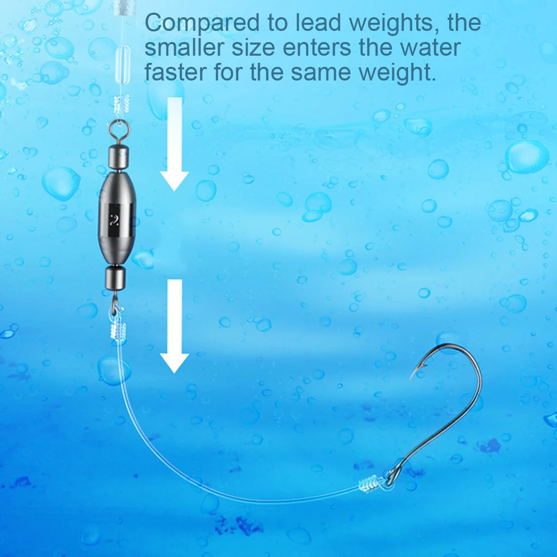 9KM 5Pcs Fishing Weights Sinkers with Swivel for Trolling Fishing Line Connector
