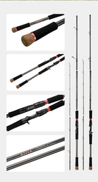 Fishing Rod 6 Section Casting Spinning Portable Travel Fishing Rod 30T Carbon Fiber For Big Game Rod Ultralight Weight