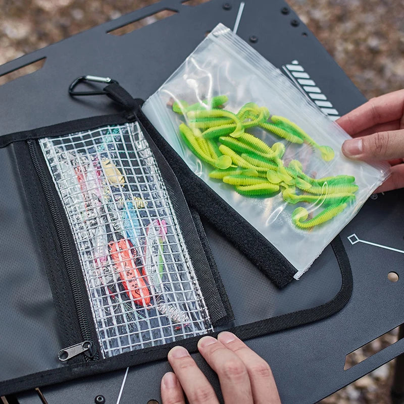 Fishing Gear Accessory Bag, Outdoor Waterproof Portable Multi-Functional Soft Lure Storage Pouch