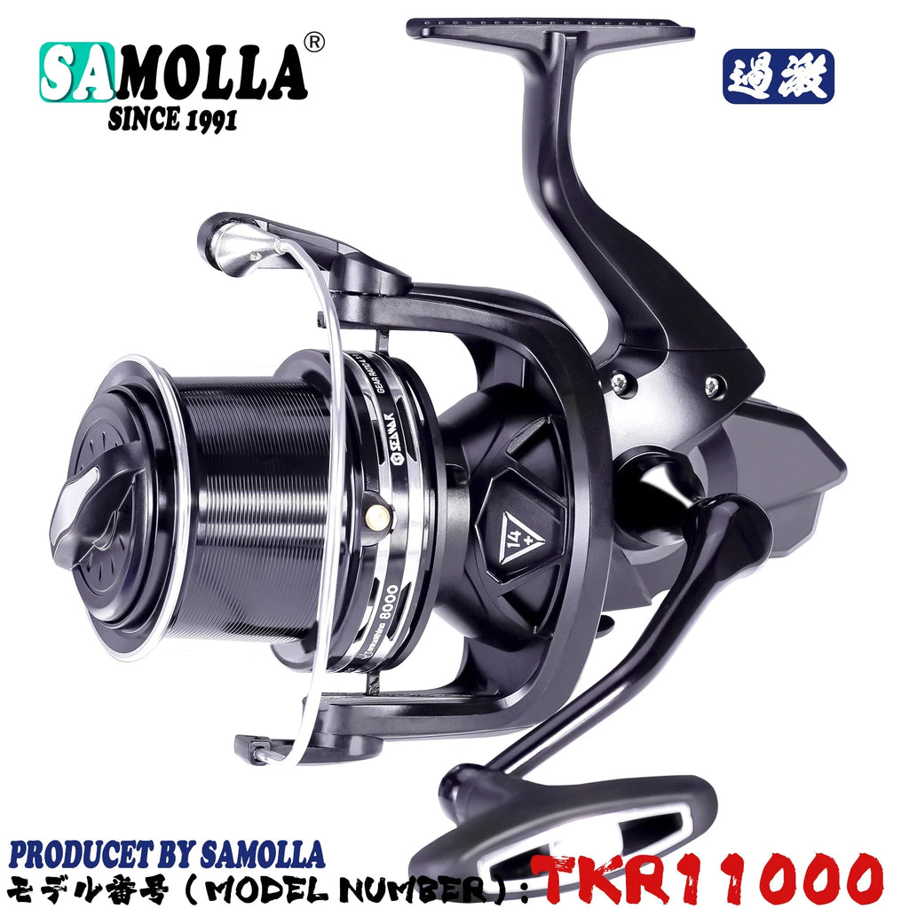 Fishing Reel Distant Wheel Sea Surf Spinning Reels Carbon Drag 27kg 13+1BB Saltwater Boat Coil Accesorios Open Face Carretilha