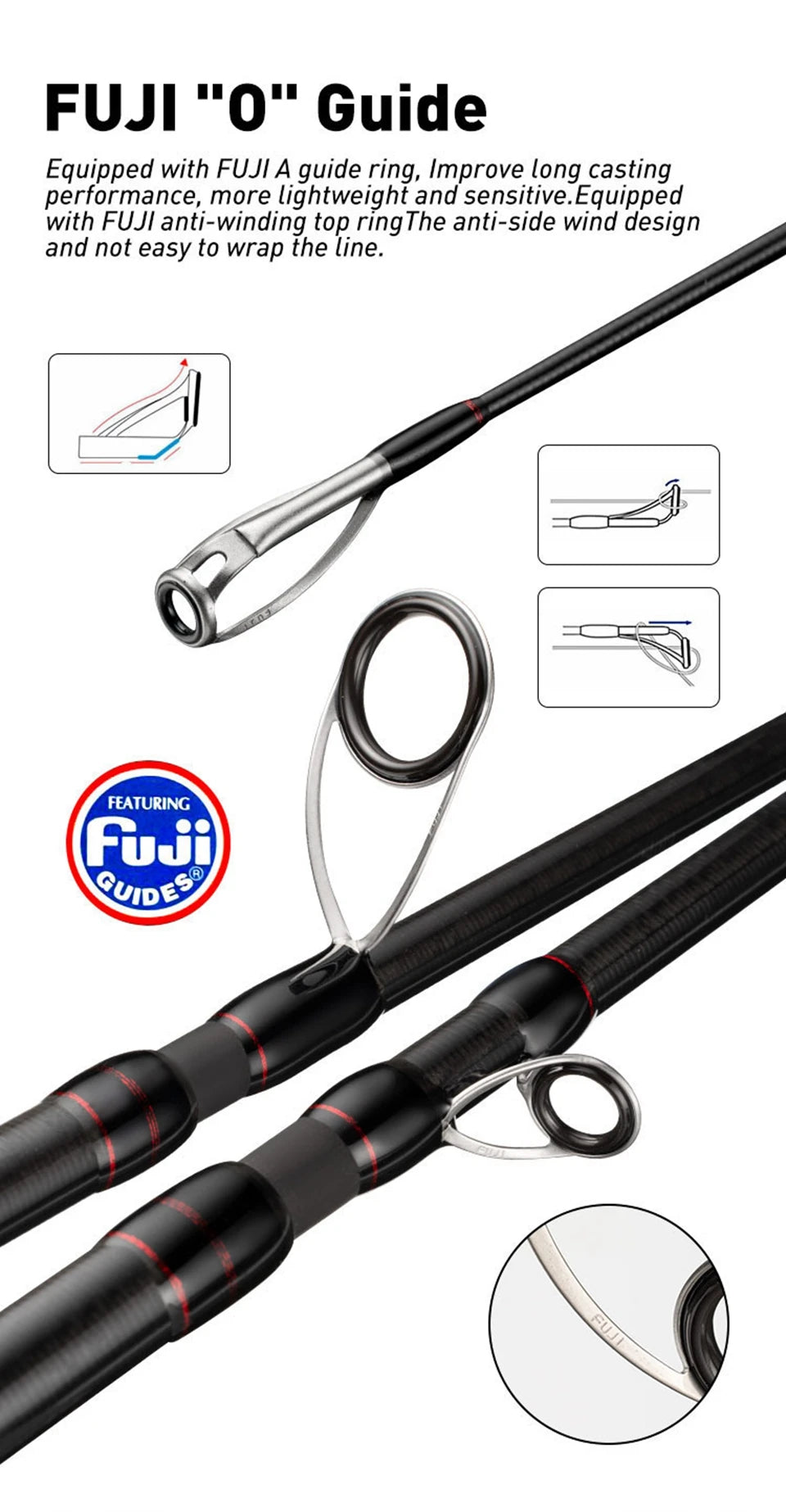Fishing Rod 6 Section Casting Spinning Portable Travel Fishing Rod 30T Carbon Fiber For Big Game Rod Ultralight Weight