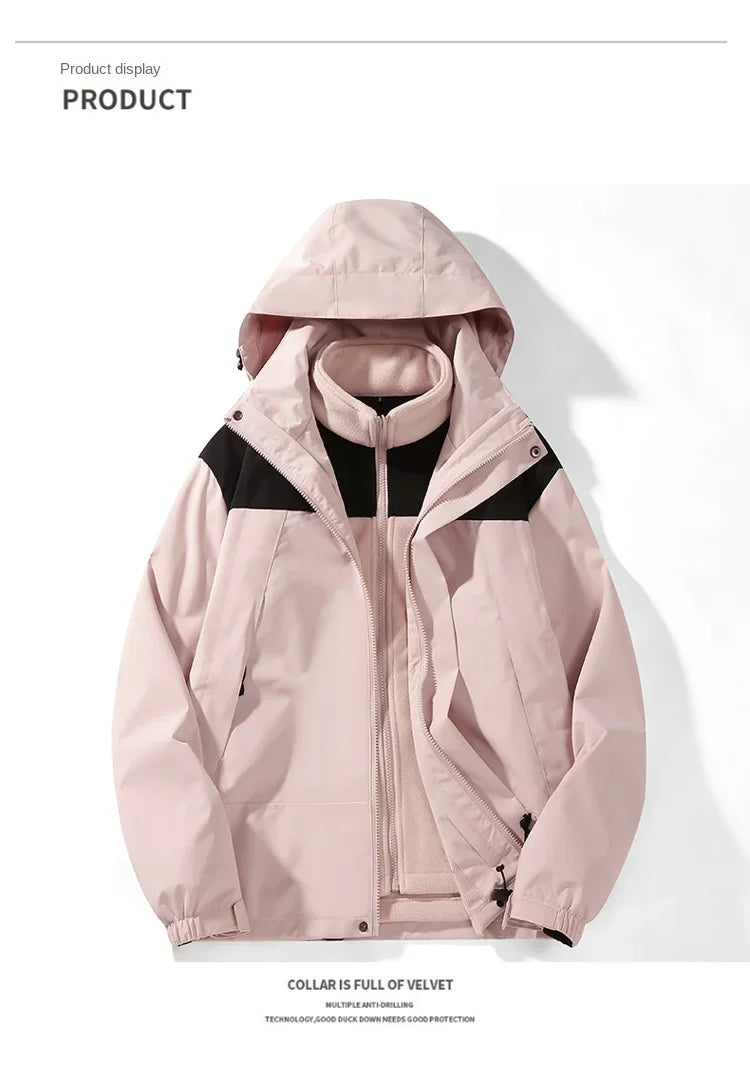 Outdoor Windproof Waterproof Warm Breathable Wear-resistant Jacket For Autumn Winter Outdoor Sports Hiking Couple's Jacket