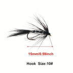 12Pcs Dry Flies for Trout, 4 Sizes Mosquito Imitation Fishing Flies, Premium Fly Fishing Lures for Freshwater Bass Salmon