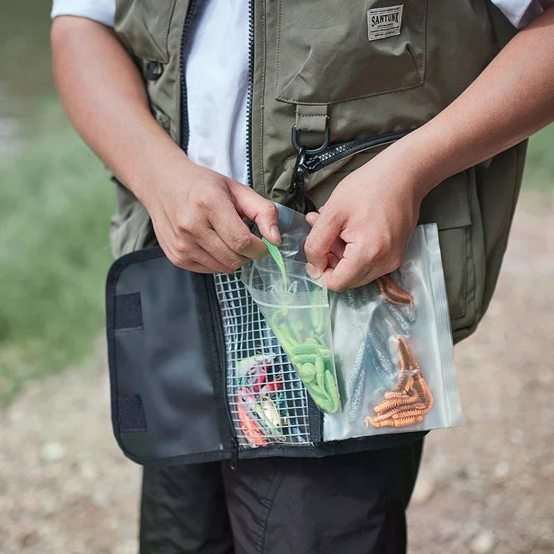 Fishing Gear Accessory Bag, Outdoor Waterproof Portable Multi-Functional Soft Lure Storage Pouch