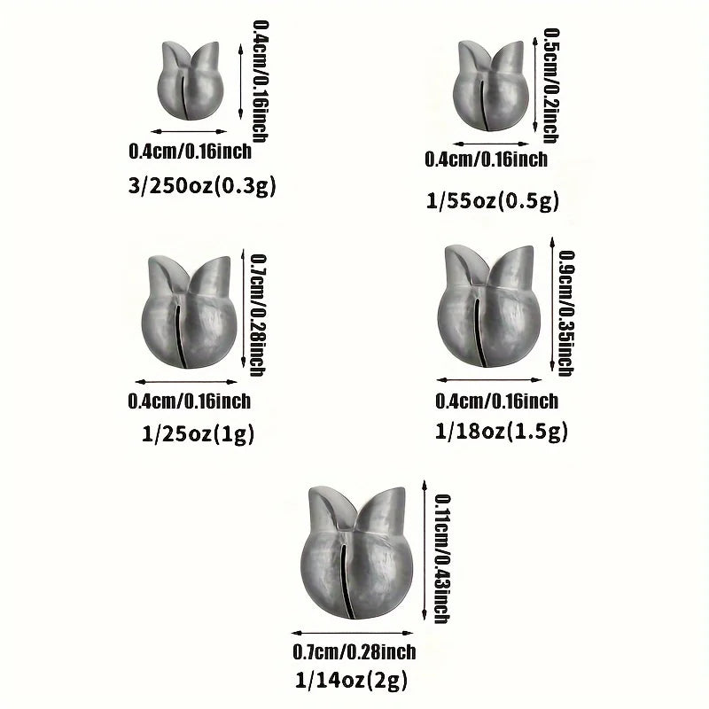60/120pcs Fishing Weights Kit,Premium Split Shot Sinkers with 5 Versatile Sizes, Round Removable Design, Perfect for Freshwater