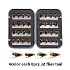 5/10/32pc Flies Kit Brass Bead Head Fast Sinking Nymph Scud Fly Bug Worm Trout Fishing Flies Artificial Insect Bait Fishing Lure