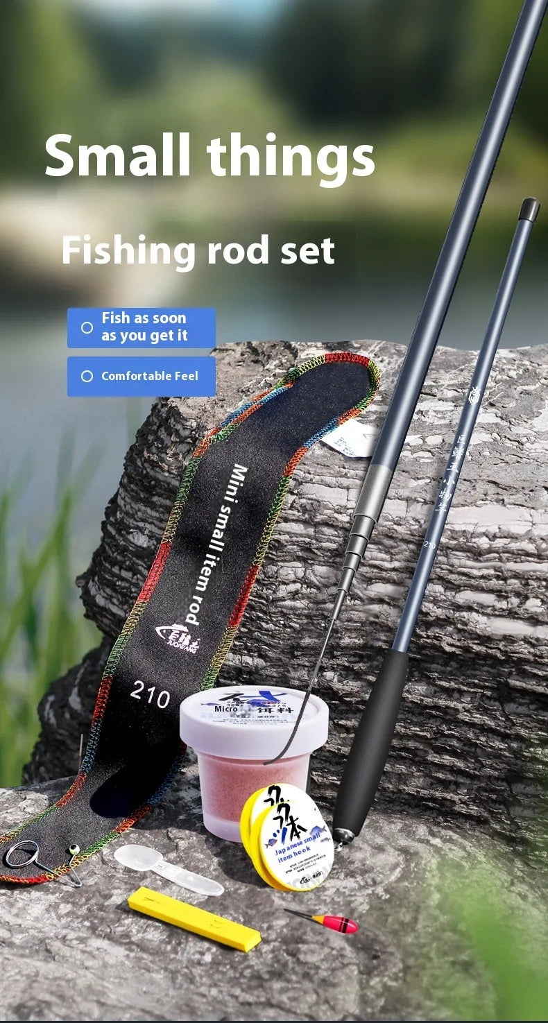 Small fishing rod, ultra light and ultra-fine short section hand-held fishing rod, beginner fishing rod set, stream rod