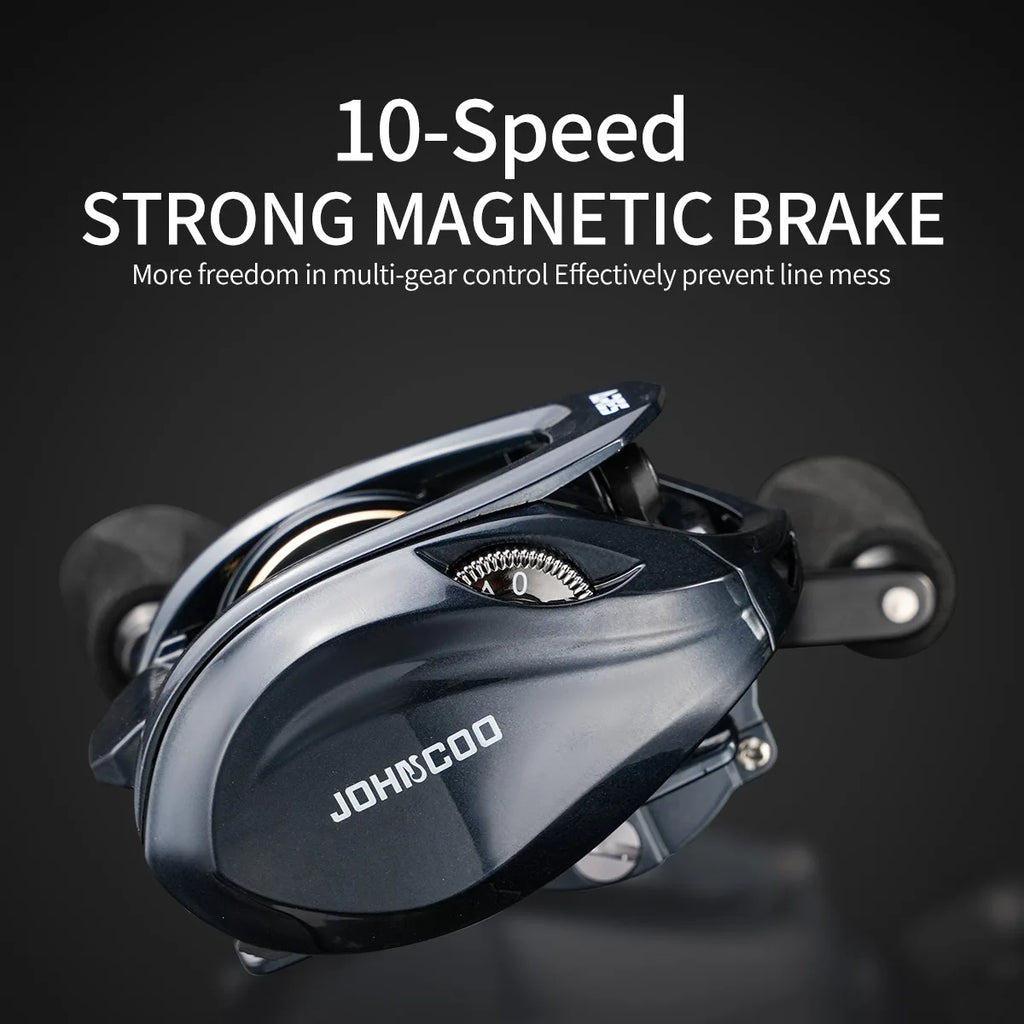 Baitcasting Reel Metal Body 15KG Max Drag 7+1 Bearings Aluminum Frame Freshwater Saltwater Fishing Reel