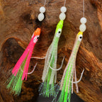 Fishing Lure Luminous Squid Skewer Hook with Hairtail Mackerel Boat for Large Objects Biomimetic Fish Hook Fishing Group Bait