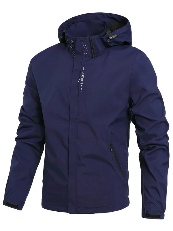 Men's Waterproof Trekking Jacket Lightweight Outerwear Hooded Outdoor Raincoat Hiking Windproof Jacket Climbing Outdoor Jackets