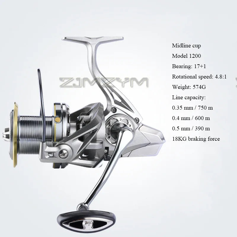 18KG Large Drag Fishing Reels Sea Fishing Waterproof Spinning Reel 4.8:1 Speed Saltwater Freshwater Carp Fishing Reel Fish Pesca