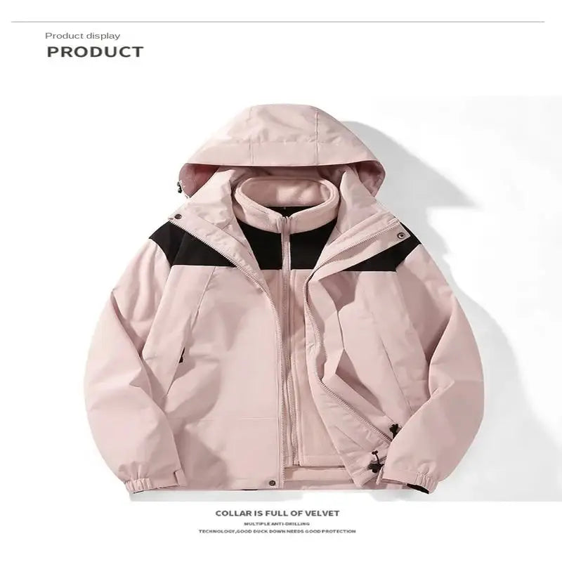 Outdoor Windproof Waterproof Warm Breathable Wear-resistant Jacket For Autumn Winter Outdoor Sports Hiking Couple's Jacket