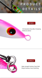 Big Jig Fishing Lure Weights 10g-60g Fishing Jigs Saltwater Lures Metal Bass Jig Isca Artificial Fake Fish Glitter Holographic
