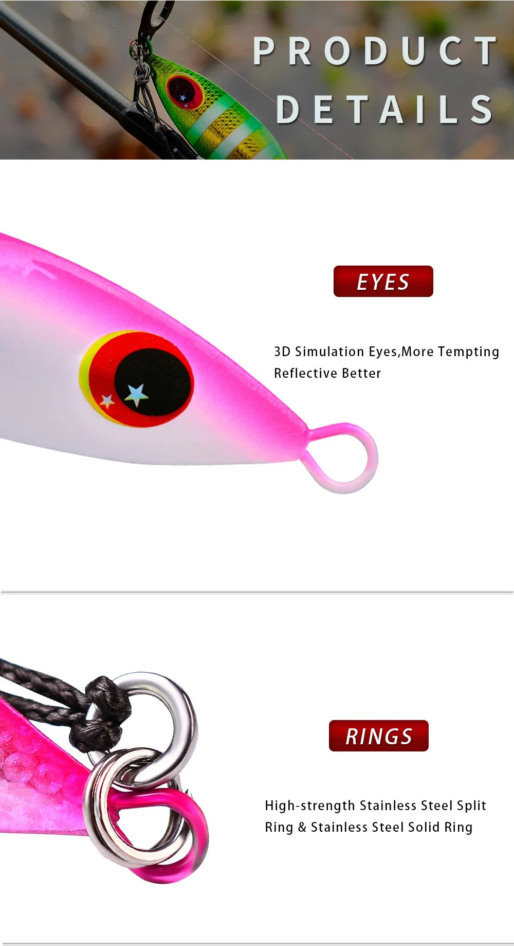 Big Jig Fishing Lure Weights 10g-60g Fishing Jigs Saltwater Lures Metal Bass Jig Isca Artificial Fake Fish Glitter Holographic