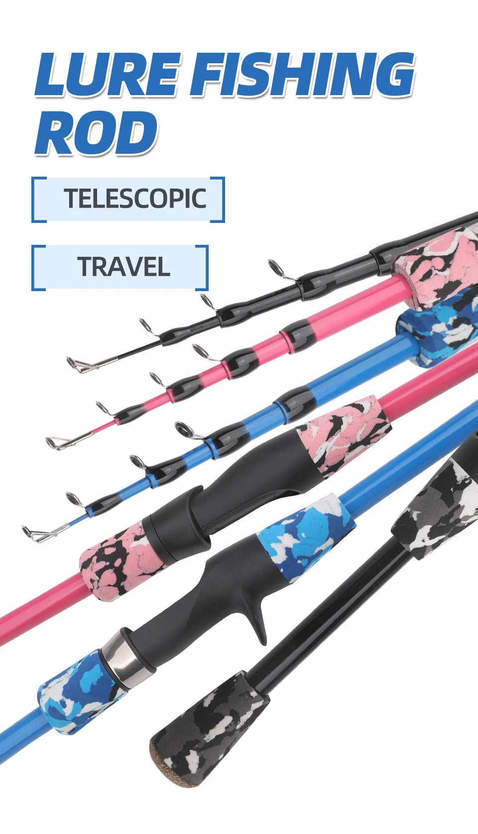 ROLLFISH 1pcs Portable Travel Telescopic Fishing Rod 1.2m/1.5m Light Weight Spinning Casting Carbon Fiber Lure Fishing Rod