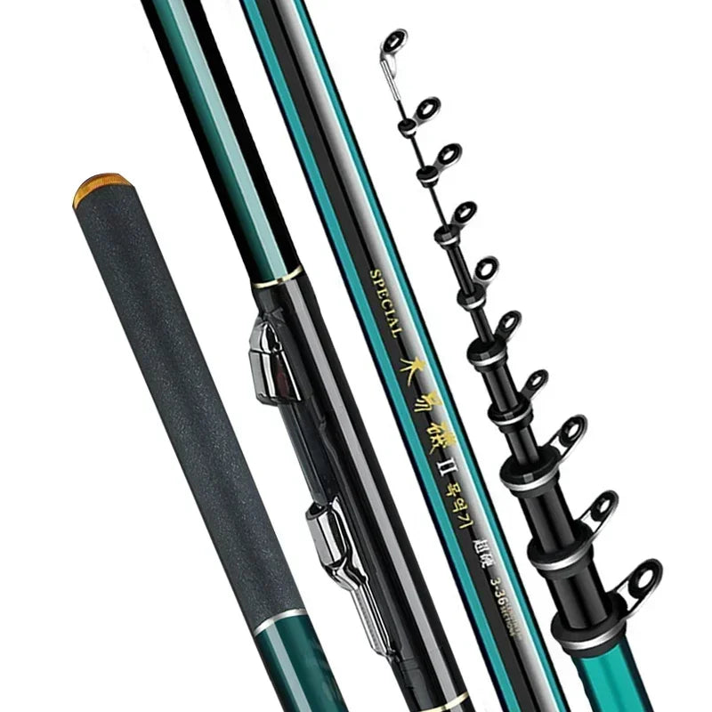 2.7m-7.2m Fishing Rods High 60T Carbon Ultralight Telescopic Surfcasting Spinning Rock Fishing Rod  Coast Sea Fishing Freshwater