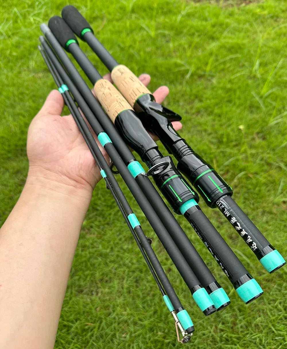 Casting Spinning Lure Fishing Rod Solid ML Tip 1.8/2.1m Ultralight Trout Jigging Pole 4/5 Sections Pesca