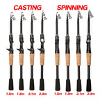 Baitcasting Lure Fishing Rod Spinning Telescopic 8g-25g Wooden Handle Carbon Casting Fishing Tackle Professional Light-weight