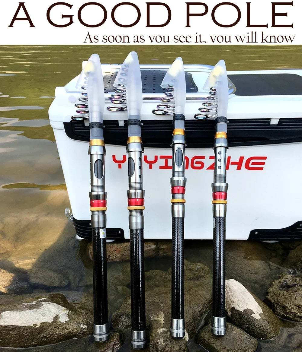 Fishing Rods Spinning 1.8m 2.1m 2.4m 2.7m 3.0m 3.6m Sea Telescopic Carbon Fiber Travel Rod for Carp  Ultralight Travel Lure Surf