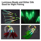 Mackerel Feather Rigs for Sea Fishing Mackerel Bait Hooks Lures Sea Fishing Rig Feather Hook Boat Shore Beach Striped Bass Pesca