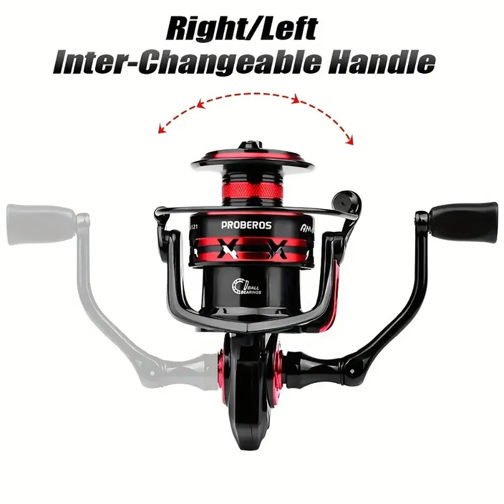 PROBEROS Fishing Reel 5.2:1 1000-6000 Max Drag 9KG Spinning Reels Metal Spool Reel drag fishing reel,Fishing Accessories