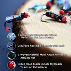 Topranc Fly Fishing Dry Flies Bionic Insect Fly Bait Suitable for Bass Trout Carp Reflective Woven Material With Double Winged