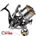 Casting Reel Fishing Reels 4.8:1 18KG Max Drag Power Ultra long throw 8000-14000S Sea Fishing Metal Spinning Metal Grip Pesca