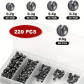TAKBAS 220PCS Split Shot Fishing Weights, Lead Fly Fishing Weights, Split Shot Carp Fishing Weights