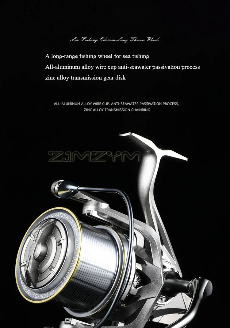 18KG Large Drag Fishing Reels Sea Fishing Waterproof Spinning Reel 4.8:1 Speed Saltwater Freshwater Carp Fishing Reel Fish Pesca