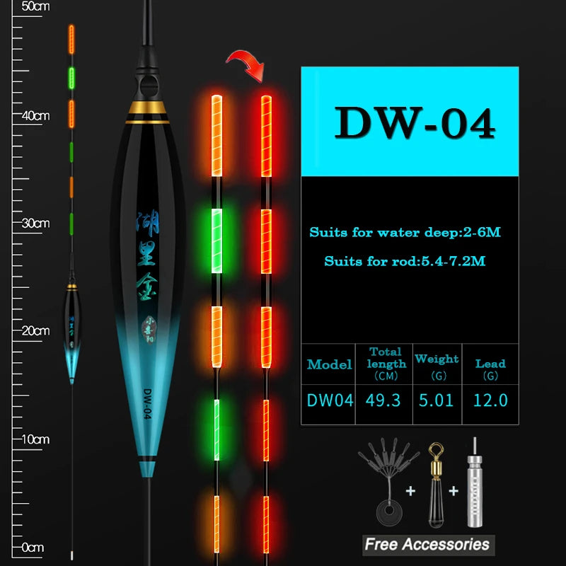 Fishing Float CR425 Big Fish Big Buoyancy Gravity Sensor Electric LED Luminous Floats Composite Nano Plastic Bobbers