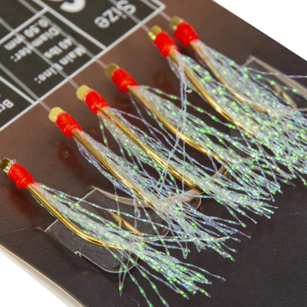 6pcs Daylight Rigs Mackeral Sea Fishing Rigs Lure Snapper Rigs Flasher Rig Stainless Steel With Fishing Line Fishing Tackle