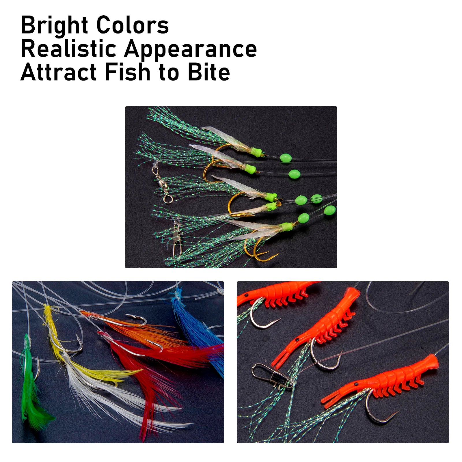 Mackerel Feather Rigs for Sea Fishing Mackerel Bait Hooks Lures Sea Fishing Rig Feather Hook Boat Shore Beach Striped Bass Pesca