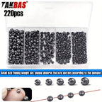 TAKBAS 220PCS Split Shot Fishing Weights, Lead Fly Fishing Weights, Split Shot Carp Fishing Weights