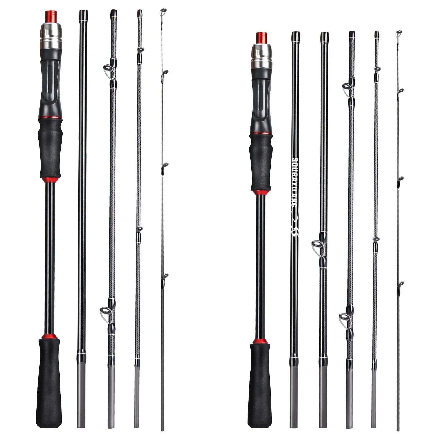 Sougayilang Lure Fishing Rod 1.8m 2.1m Spinning  Bait Casting Rod Carbon Fiber EVA Handle Fishing Pole for Fishing Pesca