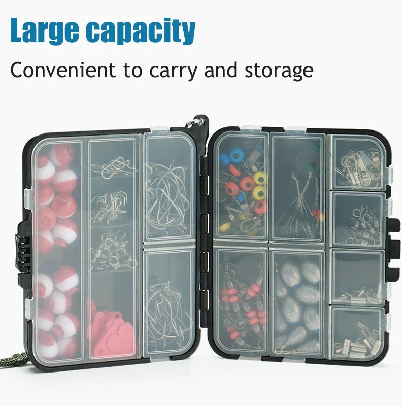 264Pcs Fishing Tackle Accessories Set,Including Hooks Sinker Weight Swivels Snaps Variety Fishing Supplies - For Outdoor Fishing