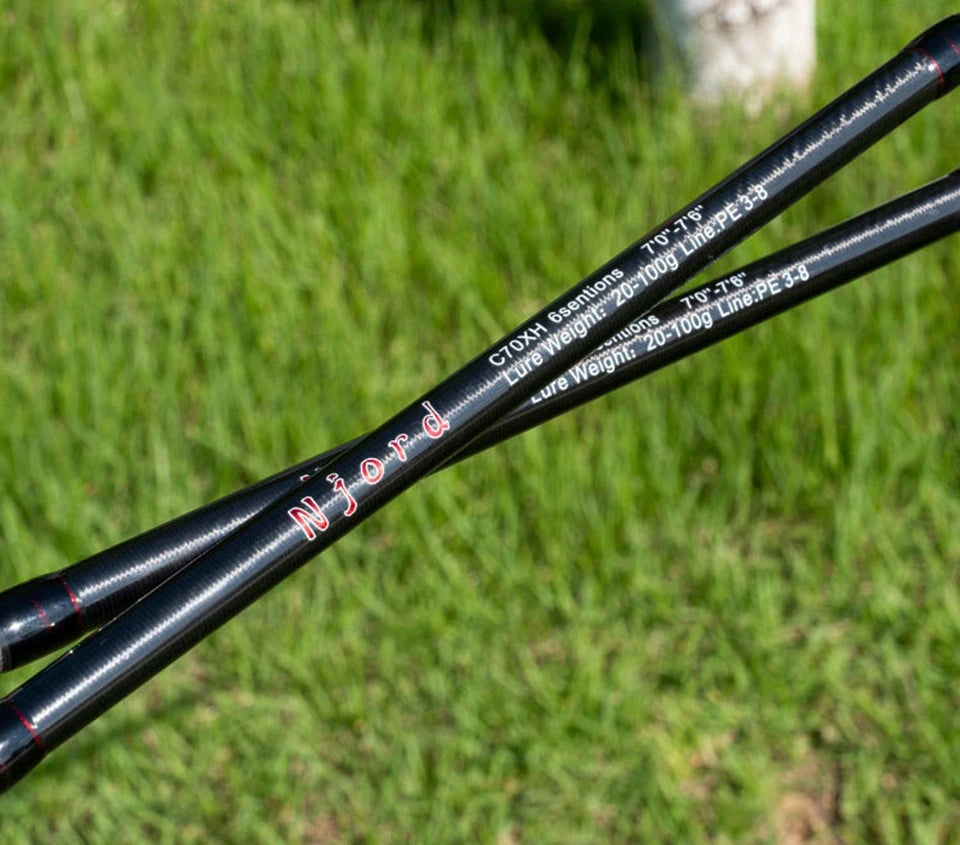 Fishing Rod 6 Section Casting Spinning Portable Travel Fishing Rod 30T Carbon Fiber For Big Game Rod Ultralight Weight