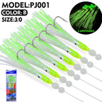 Fishing Lure Luminous Squid Skewer Hook with Hairtail Mackerel Boat for Large Objects Biomimetic Fish Hook Fishing Group Bait