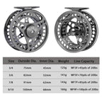 Goture Fly Fishing Reel 3/4 5/6 7/8 9/10 2+1BB Max Drag 8kg Lightweight CNC-machined Large Arbor Left/Right Fly Reel+Spare Spool