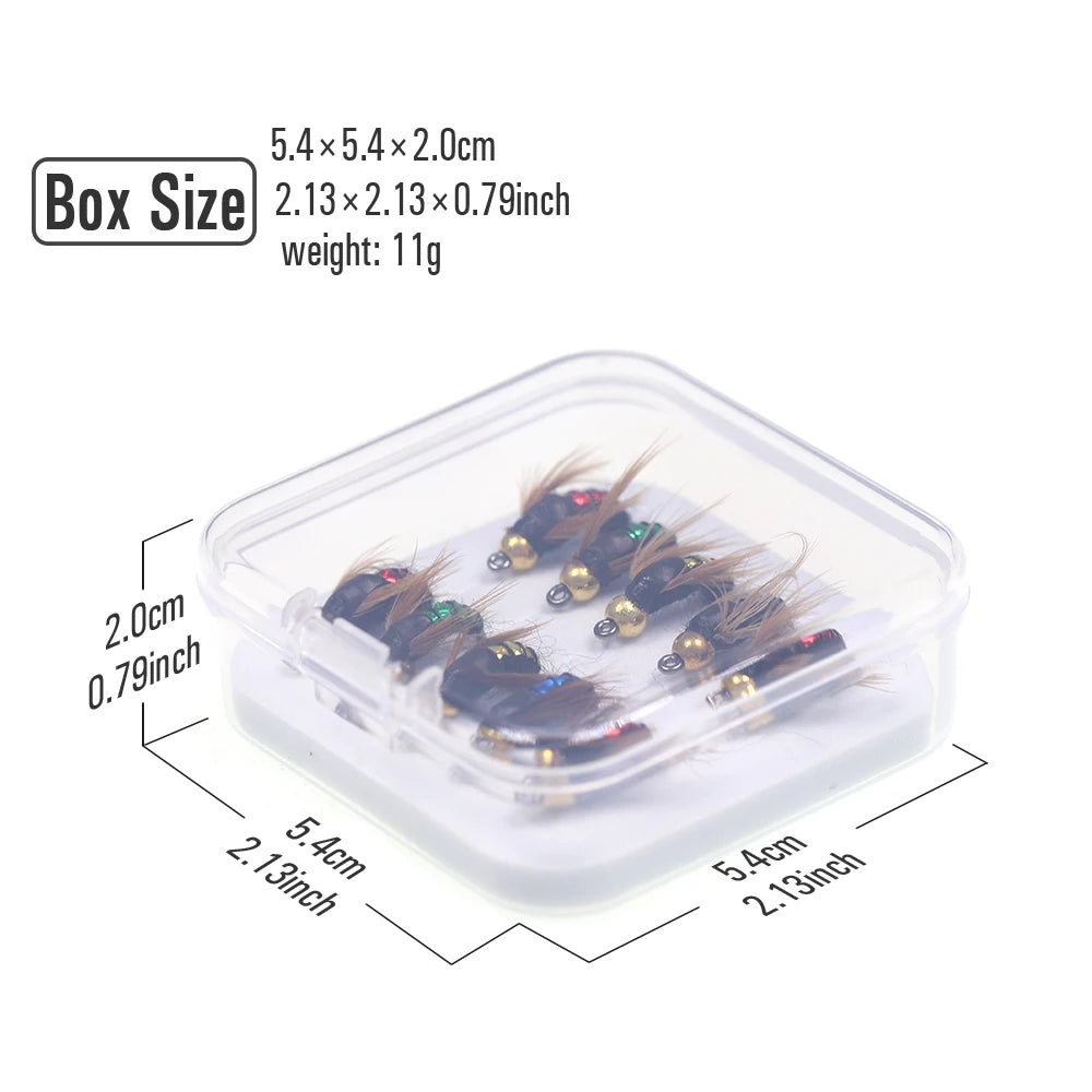 5/10/32pc Flies Kit Brass Bead Head Fast Sinking Nymph Scud Fly Bug Worm Trout Fishing Flies Artificial Insect Bait Fishing Lure