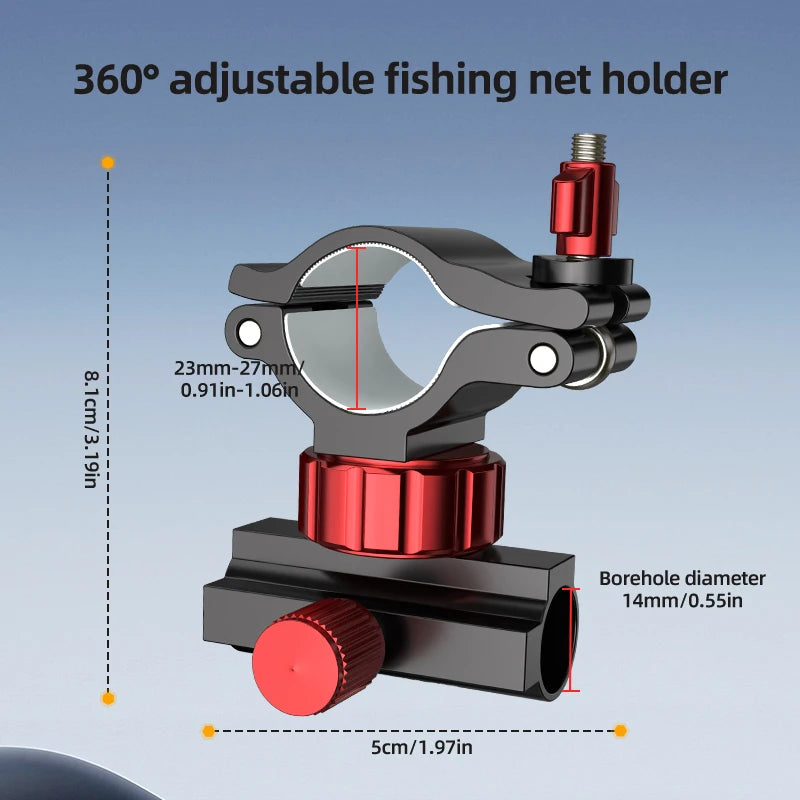 Aluminum alloy fishing accessories, can be rotating gear installation bracket, with adjustable fixture, for fishing