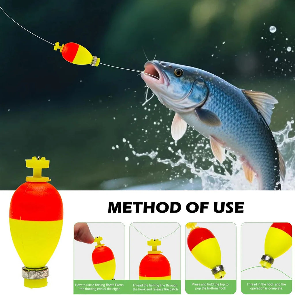 Fishing Bobbers Floats for Fishing Foam Snap-on Fishing Floats Ball Oval Fishing Corks Bluegill Crappie Panfish Bass Trout