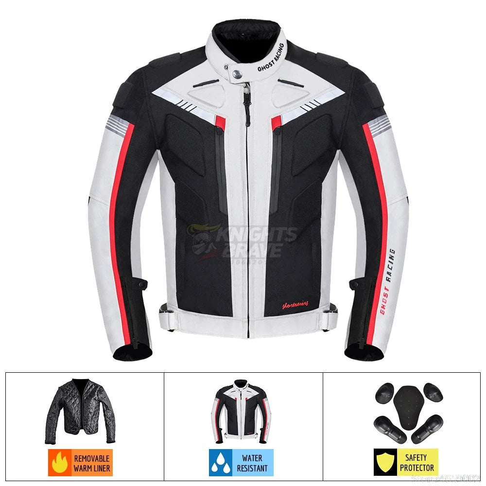 Jacket Motorcycle Cold-proof Waterproof Motocross Jacket Men Chaqueta Moto Protective Gear Motorbike Riding Clothing Moto Jacket