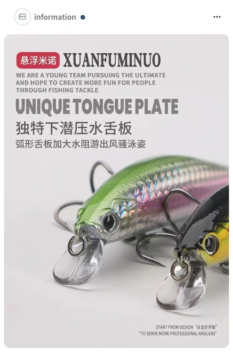 Minnow Bait Fishing Lure Weights 7g/10g/12g Mino Floating Trolling Lure Isca Artificial Wobbler Articulos De Pesca