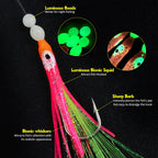 Fishing Lure Luminous Squid Skewer Hook with Hairtail Mackerel Boat for Large Objects Biomimetic Fish Hook Fishing Group Bait