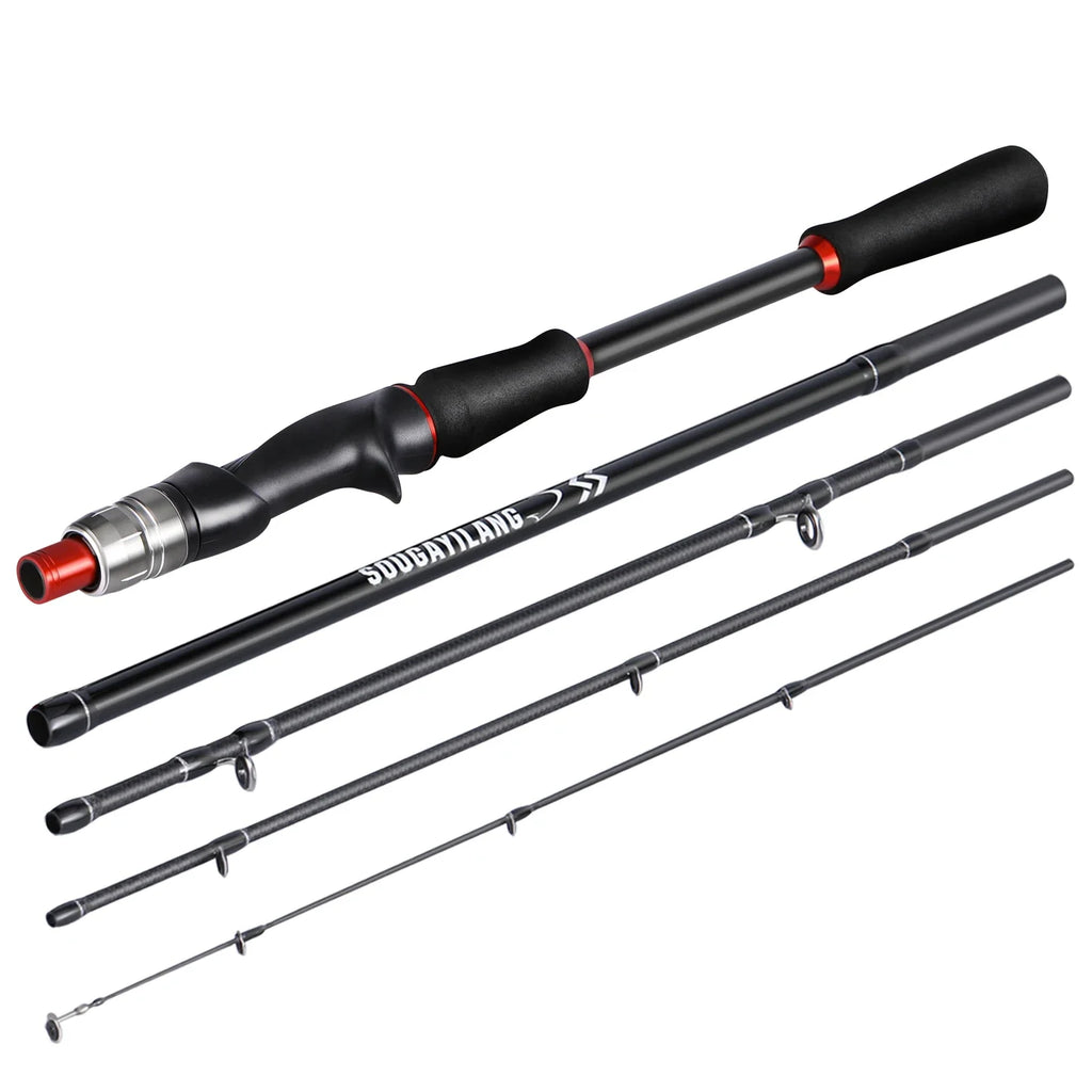 Sougayilang Lure Fishing Rod 1.8m 2.1m Spinning  Bait Casting Rod Carbon Fiber EVA Handle Fishing Pole for Fishing Pesca