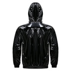 Men Waterproof Hooded Jacket Long Sleeve Front Zip-up Drawstring Hood Outerwear Windbreaker Raincoat for Hiking Fishing Biking