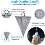 4pcs Fishing Weights Sinkers Pyramid Sinker Catfish Fishing Weights for Surf Fishing Rig Saltwater Fishing Gear Tackle 1/2/3/4OZ